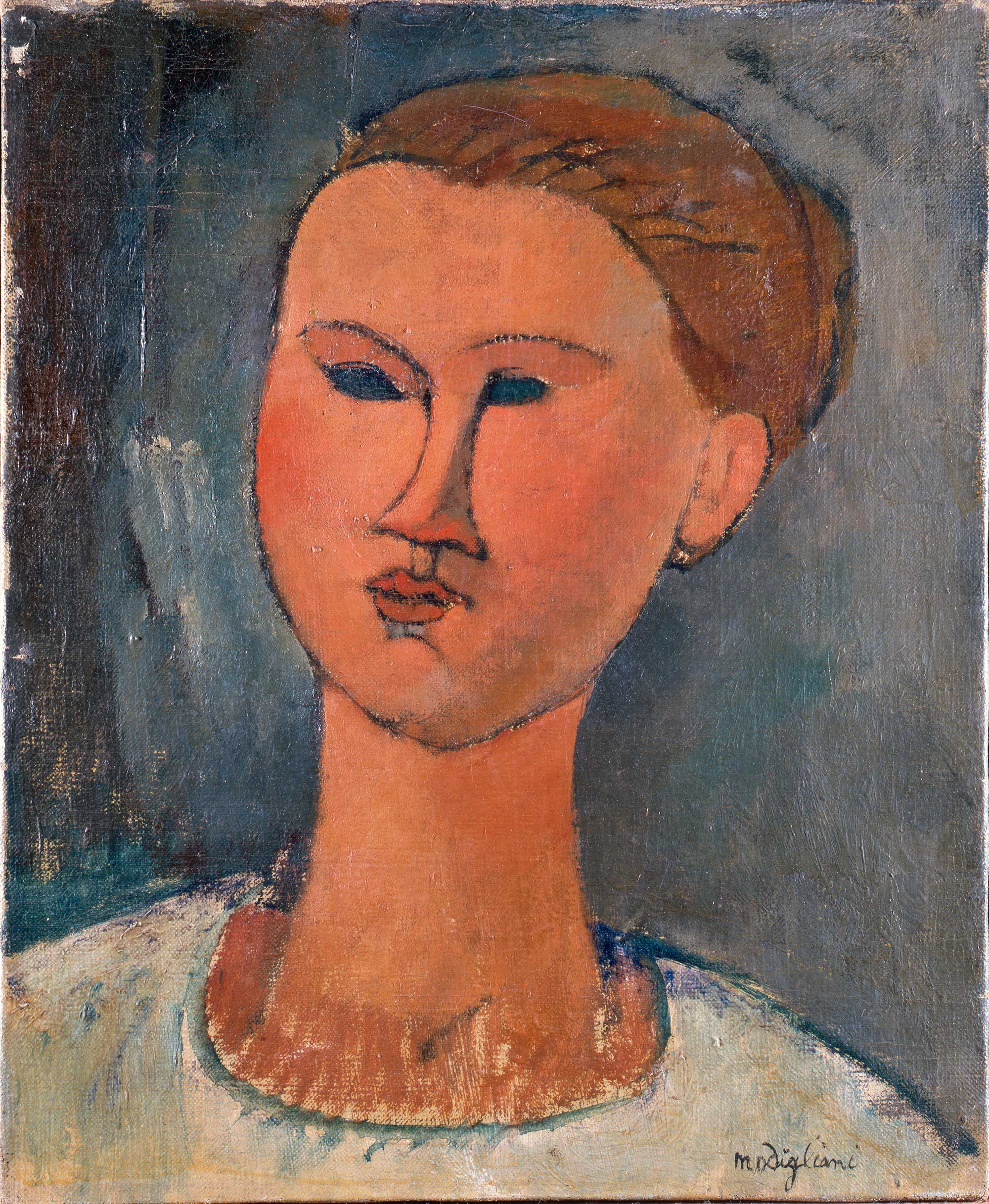 10 - <em>Ritratto di Moïse Kisling</em>, <em>Testa di giovane donna </em> di Amedeo Modigliani
