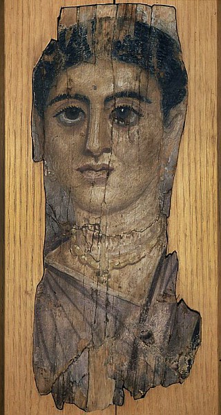 16 - <em>Tre ritratti funerari di una donna, un giovane uomo e un uomo barbuto</em>
